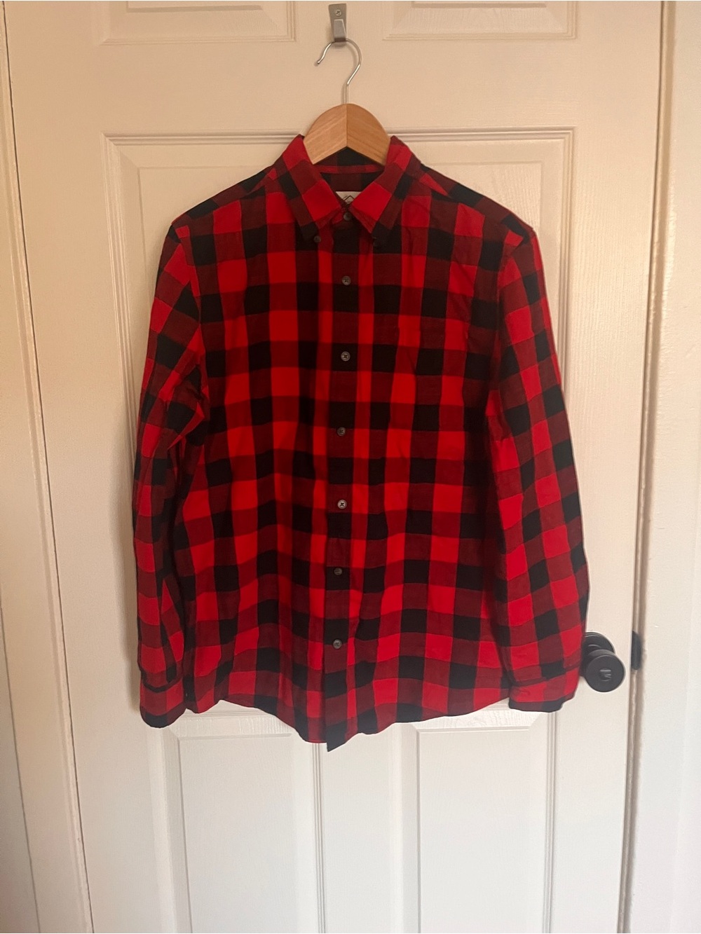 St. John's Bay Red and Black Buffalo Plaid Button-Down Shirt